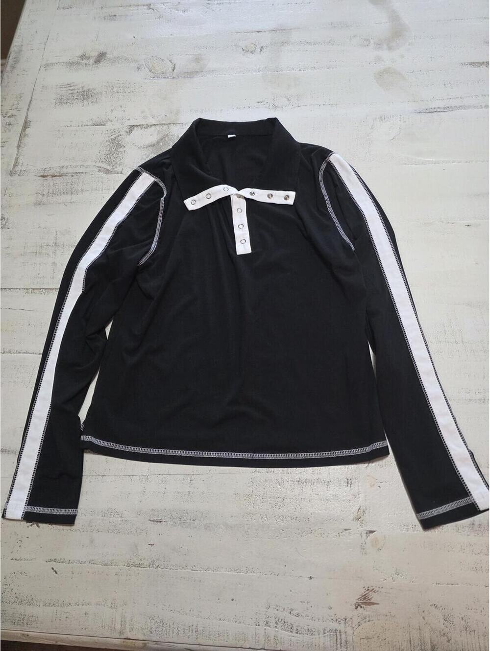 Womens Long Sleeve Black Shirt Medium